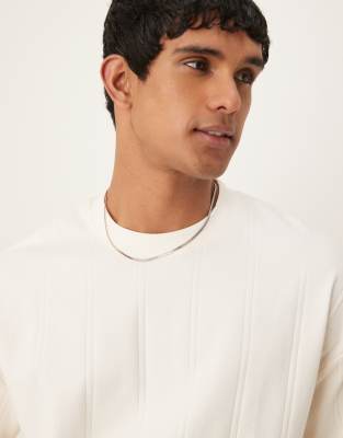 ASOS DESIGN OVERSIZED BOXY TEXTURED RIB LONG SLEEVE T-SHIRT