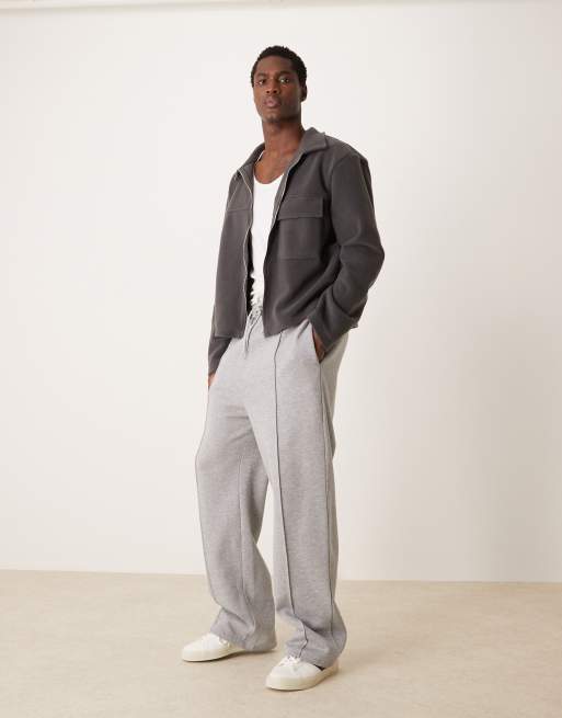 ASOS DESIGN oversized boxy zip through shacket in charcoal fleece, 2 of 4