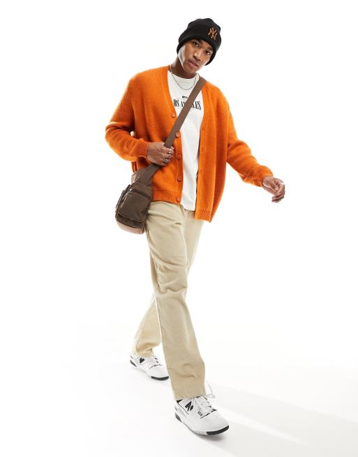 ASOS DESIGN - Oversized, brændt orange cardigan i vamset strik, 4 af 7