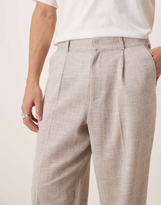 ASOS DESIGN - Oversized broek met toelopende pijpen in beige, 3 van 5