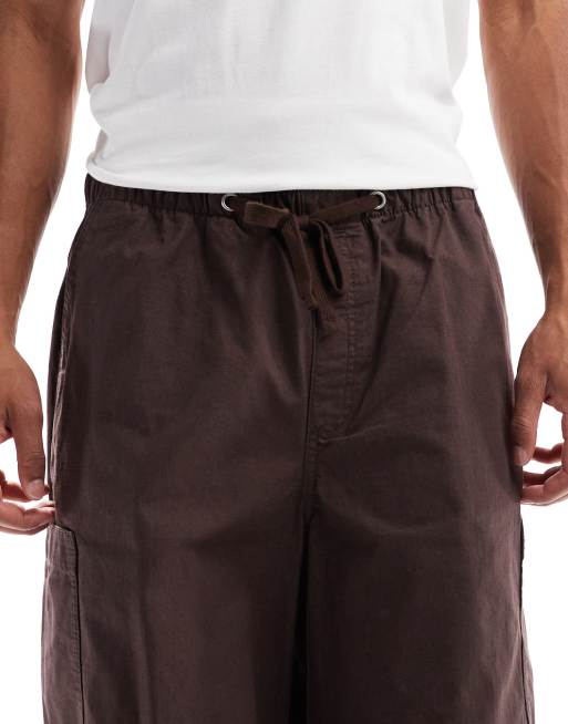 ASOS DESIGN - Oversized brune baggy cargobukser med ripstop, 4 af 5