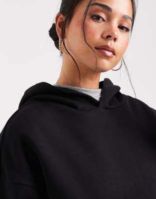 Asos Design Oversized Brushback Hoodie In Black