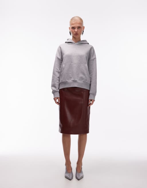 ASOS DESIGN oversized brushback hoodie in gray heather, 3 of 4