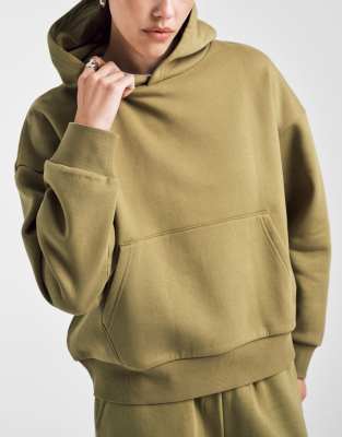 Asos Design Oversized Brushback Hoodie In Green