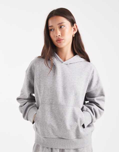 ASOS DESIGN oversized brushback hoodie in grey marl - view 1