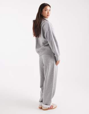 Asos Design Oversized Brushback Sweatpants With Turnback Hem Detail In Gray