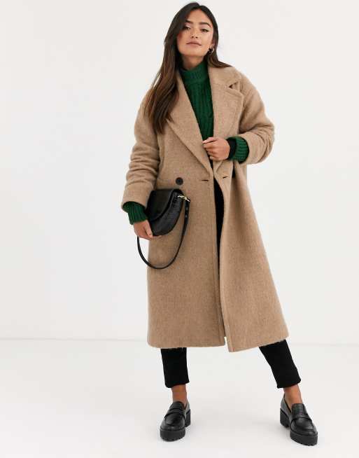 Asos camel overcoat sale