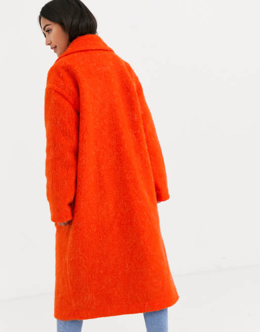 ASOS Oversized Croc Trench Coat in Orange