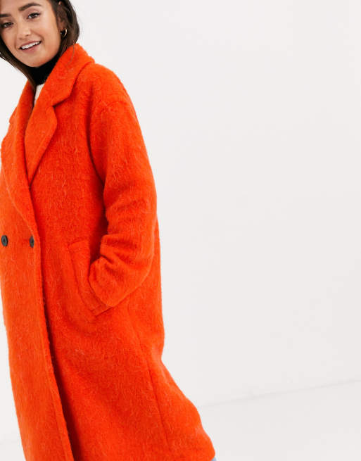 ASOS Oversized Croc Trench Coat in Orange