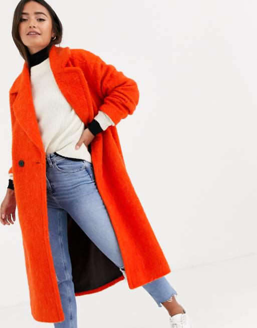 ASOS Oversized Croc Trench Coat in Orange