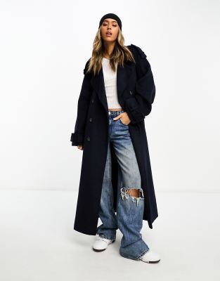 ASOS DESIGN oversized scuba jacket in navy