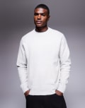 [ASOS DESIGN] ASOS DESIGN oversized brushed knitted crew neck jumper in grey S Light grey