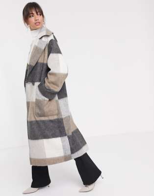 check maxi coat