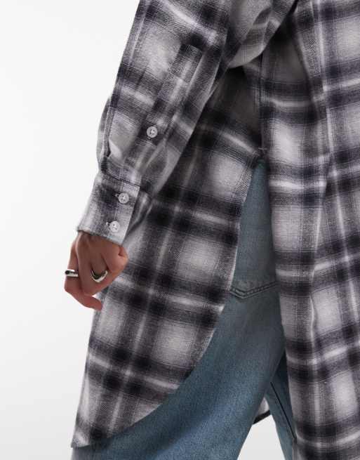 ASOS DESIGN oversized brushed shirt in mono check, 3 of 4