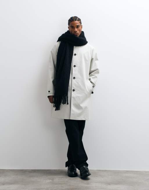 ASOS DESIGN oversized brushed-texture scarf in black, 2 of 3