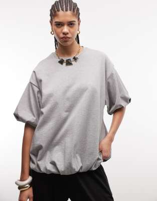 Asos Design Oversized Bubble Hem T-shirt In Multi