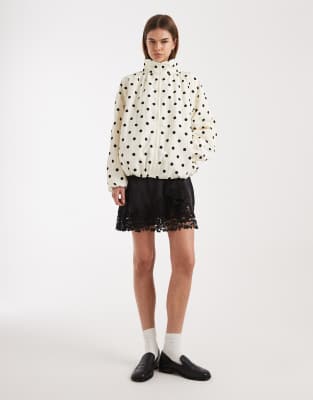 Asos Design Oversized Bubble Hem Track Jacket In Multi