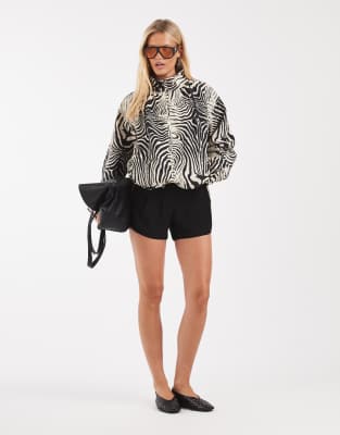 Asos Design Oversized Bubble Hem Track Jacket In Multi