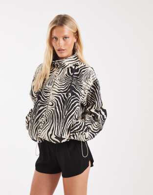Asos Design Oversized Bubble Hem Track Jacket In Multi