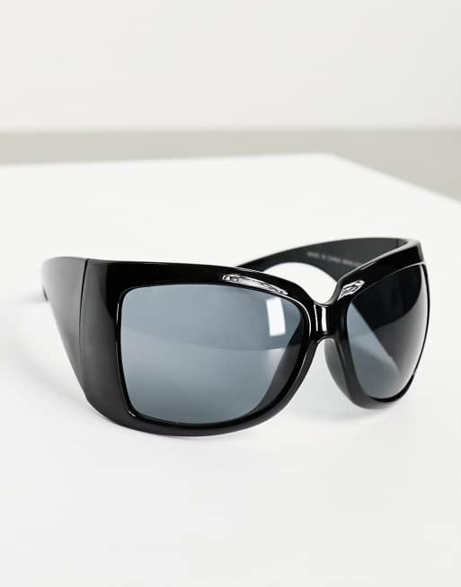 ASOS DESIGN oversized bug eye sunglasses with smoke lens in  display picture 2
