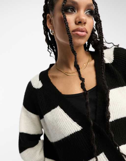 Black striped outlet cardigan