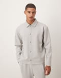 [ASOS DESIGN] ASOS DESIGN oversized button through jacket in light grey M Grey marle