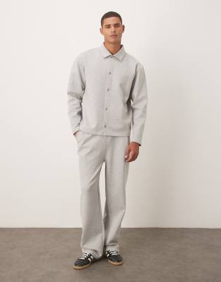 Asos Design Oversized Button Up Jacket In Gray
