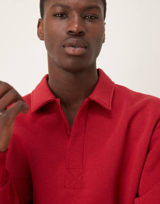 Asos Design Oversized Button Up Polo Shirt With Concealed Placket