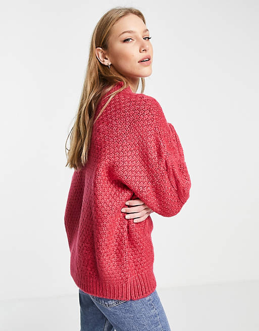 Jumpers & Cardigans oversized cable jumper in pink 