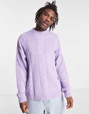 mens oversized cable knit sweater