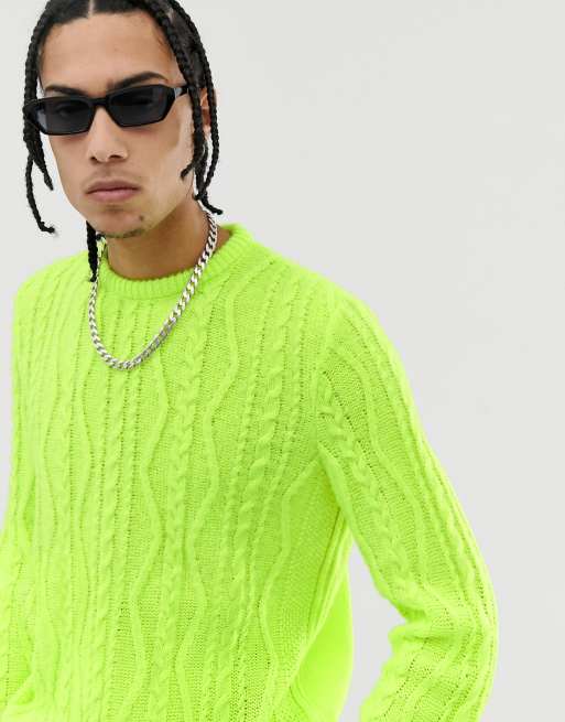 Neon green shop jumper mens