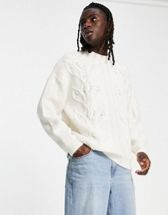 ASOS DESIGN cable knit sweater in yellow | ASOS