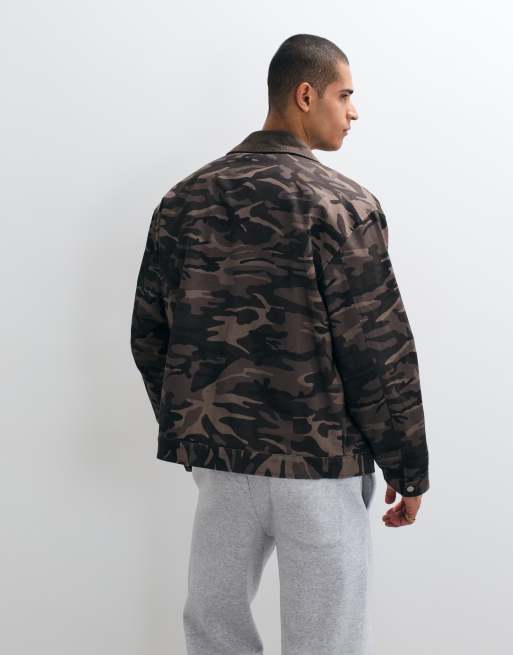 ASOS DESIGN oversized camo jacket in green, 3 of 5