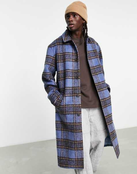 Mens hot sale patterned overcoat