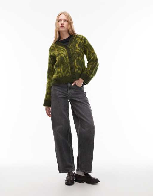 ASOS DESIGN - Oversized cardigan i strik med dyreprint og børstet finish, 2 af 4
