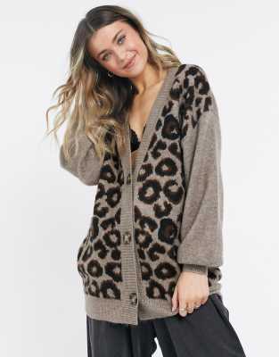 leopard print cardigan asos