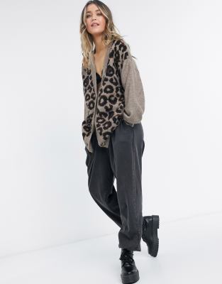 leopard print cardigan asos