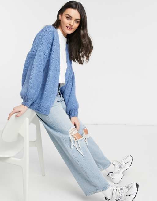 ASOS DESIGN oversized cardigan in blue