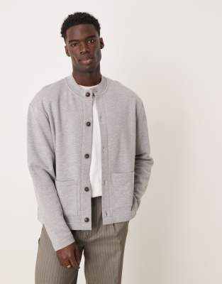 ASOS DESIGN oversized cardigan in grey marl