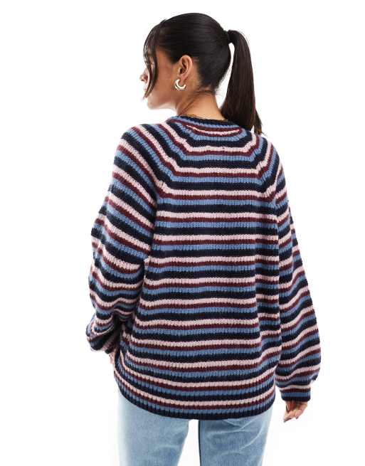 ASOS DESIGN oversized cardigan in multi stripe | ASOS