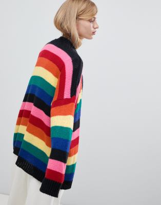 striped oversized cardigan