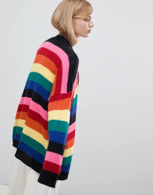 Oversized sale striped cardigan