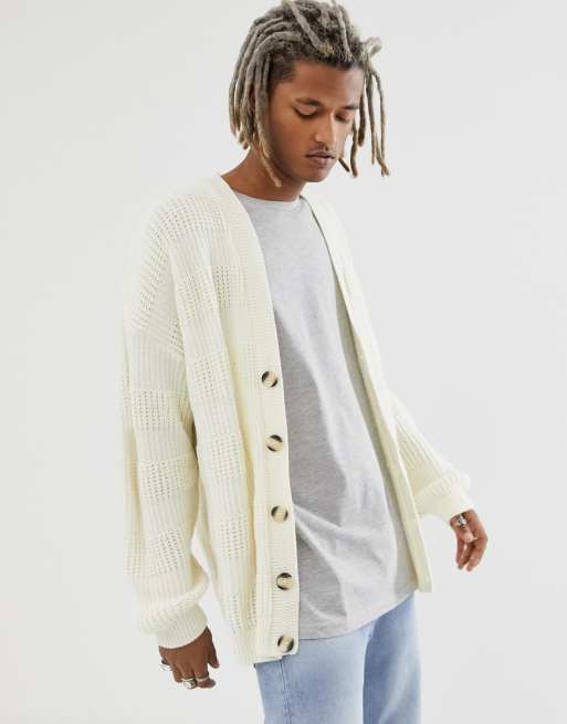 White cardigan shop oversized