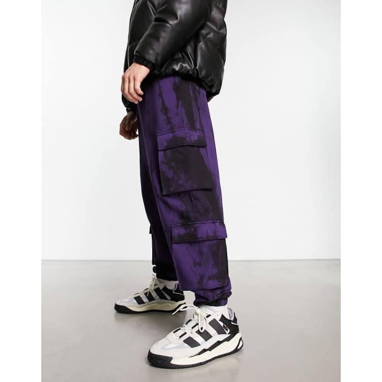 Purple and store black joggers