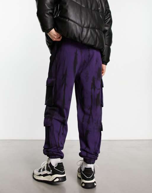 Black & Purple Cargo Pants