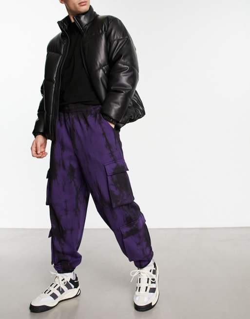 Purple and black tie dye joggers new arrivals