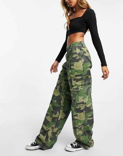 ASOS DESIGN baggy cargo pants in khaki