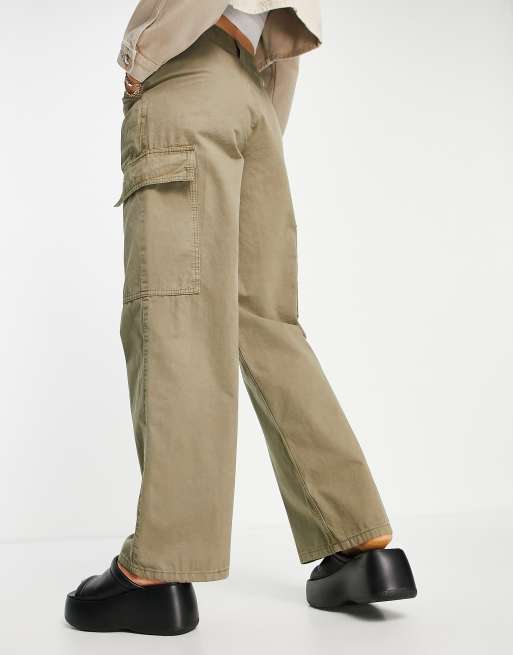 ASOS DESIGN oversized cargo pants in khaki