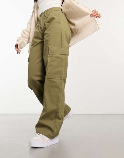 ASOS DESIGN Curve oversized cargo pants with multi pocket in khaki