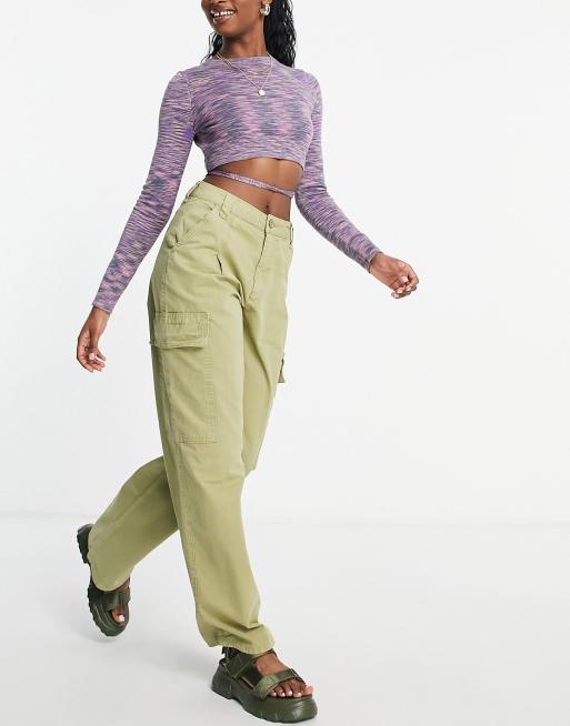 ASOS DESIGN oversized cargo pants in olive